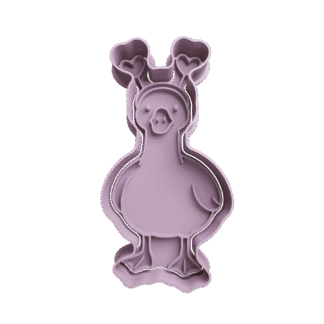 Pato Con Vincha De Corazon San Valentin Cortante Para Galletitas