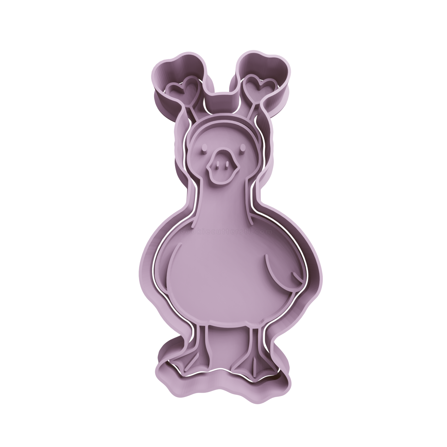 Pato Con Vincha De Corazon San Valentin Cortante Para Galletitas 1 Cortantes Para Galletitas Pato Con Vincha De Corazon San Valentin Cortante Para Galletitas