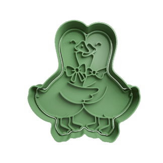 Patos Abrazandose San Valentin Cortante Para Galletitas