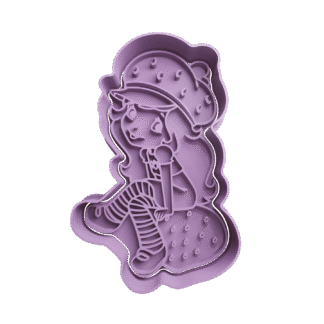 Frutillita Sentada En Frutilla Cortante Para Galletitas