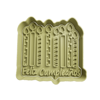 Feliz Cumpleaños Con Velas Cortante Para Galletitas