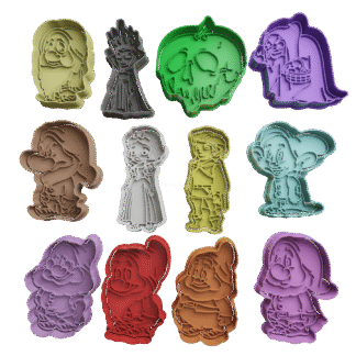 Set Blanca Nieves Y Los Siete Enanitos Cortantes Para Galletitas