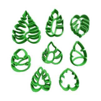 Set Hojas Monsteras Cortantes Para Galletitas