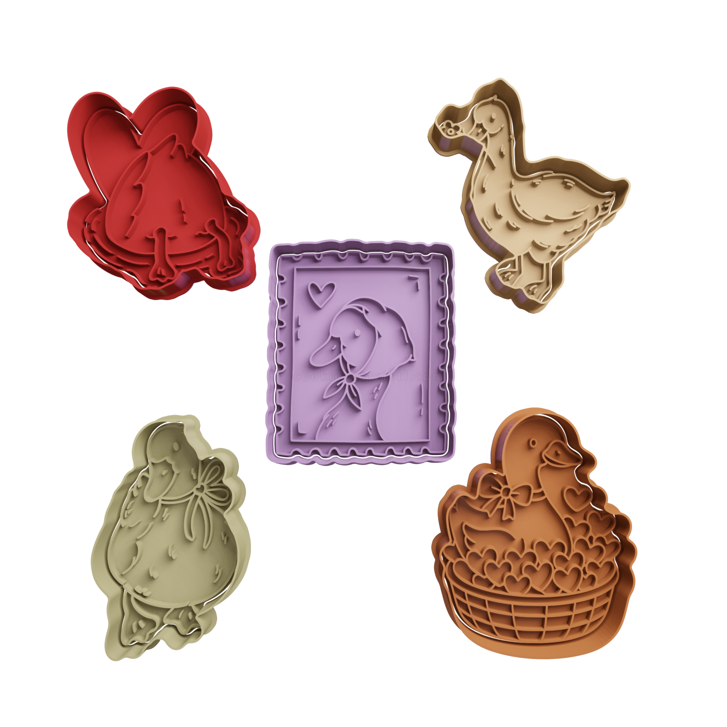 Set Patos De San Valentin Cortantes Para Galletitas 1 Cortantes Para Galletitas Set Patos De San Valentin Cortantes Para Galletitas