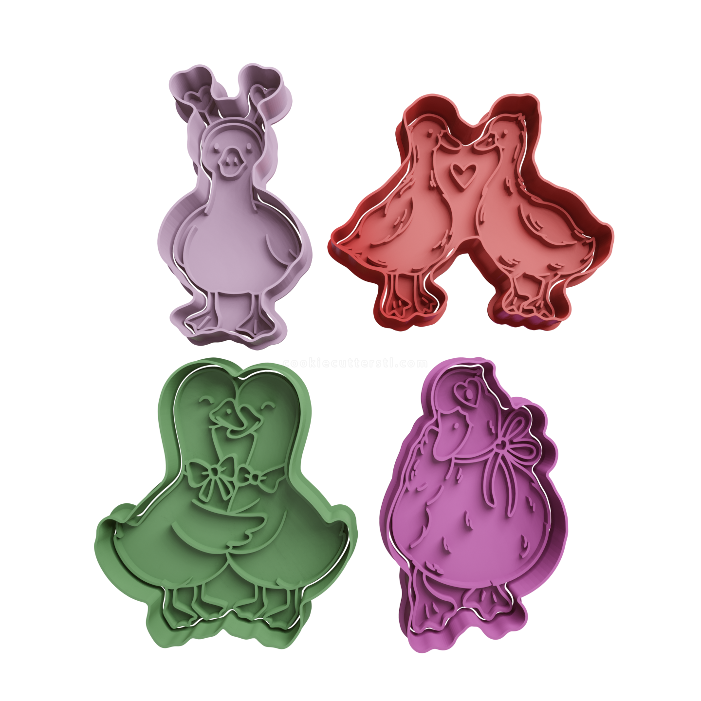 Set Patos De San Valentin Cortantes Para Galletitas 2 1 Cortantes Para Galletitas Set Patos De San Valentin Cortantes Para Galletitas 2