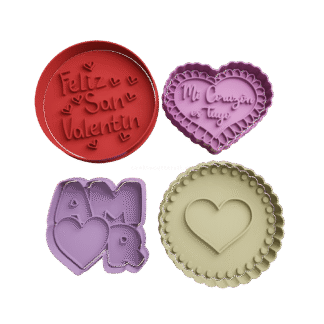Set San Valentin Cortantes Para Galletitas