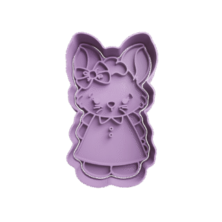 Coneja De Pascua Parada Cortante Para Galletitas