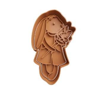 Coneja Sosteniendo Zanahorias Pascua Cortante Para Galletitas