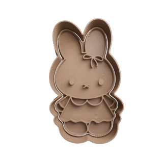 Conejita Con Moño Pascua Cortante Para Galletitas