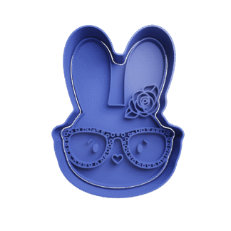 Conejo Con Anteojos Pascua Cortante Para Galletitas