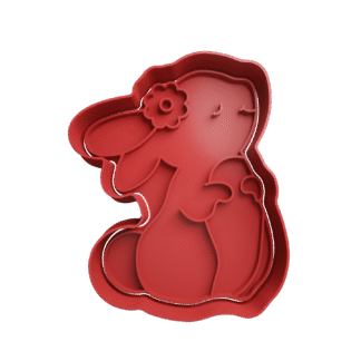 Conejo Con Flor Pascua Cortante Para Galletitas