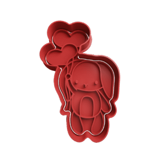 Conejo Con Globos Cortante Para Galletitas