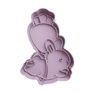 Conejo Con Globo De Zanahoria Cortante Para Galletitas