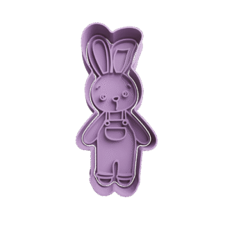 Conejo Con Ropita Pascua Cortante Para Galletitas