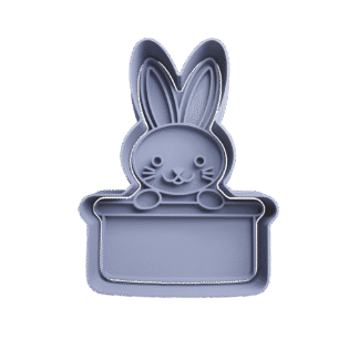 Conejo De Pascua Con Cartel Cortante Para Galletitas