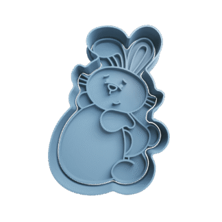 Conejo De Pascua Con Huevo Gigante Cortante Para Galletitas