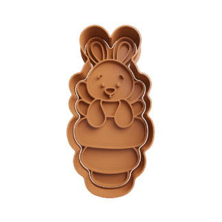 Conejo Saliendo De Zanahoria Gigante Cortante Para Galletitas