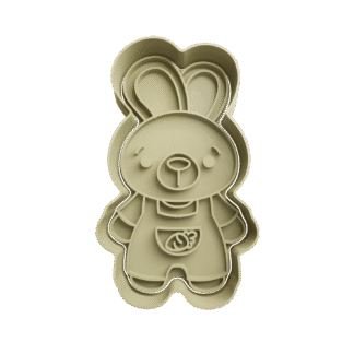 Conejo Parado Con Jardinera Pascua Cortante Para Galletitas