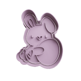 Conejo Sosteniendo Huevo Pascua Cortante Para Galletitas