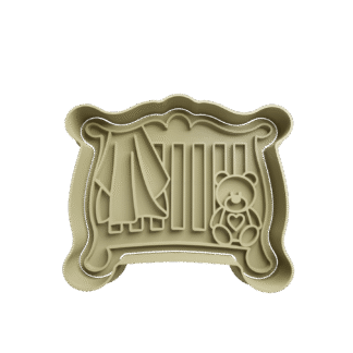 Cuna Con Oso Y Manta Cortante Para Galletitas