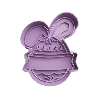 Huevo Con Orejas De Conejo y Etiqueta Cortante Para Galletitas