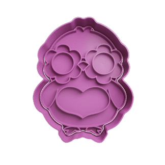 Pollito Pollo Con Corazon Y Lentes De Sol Cortante Para Galletitas