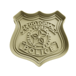 Placa De Policia De Zootopia Cortante Para Galletitas