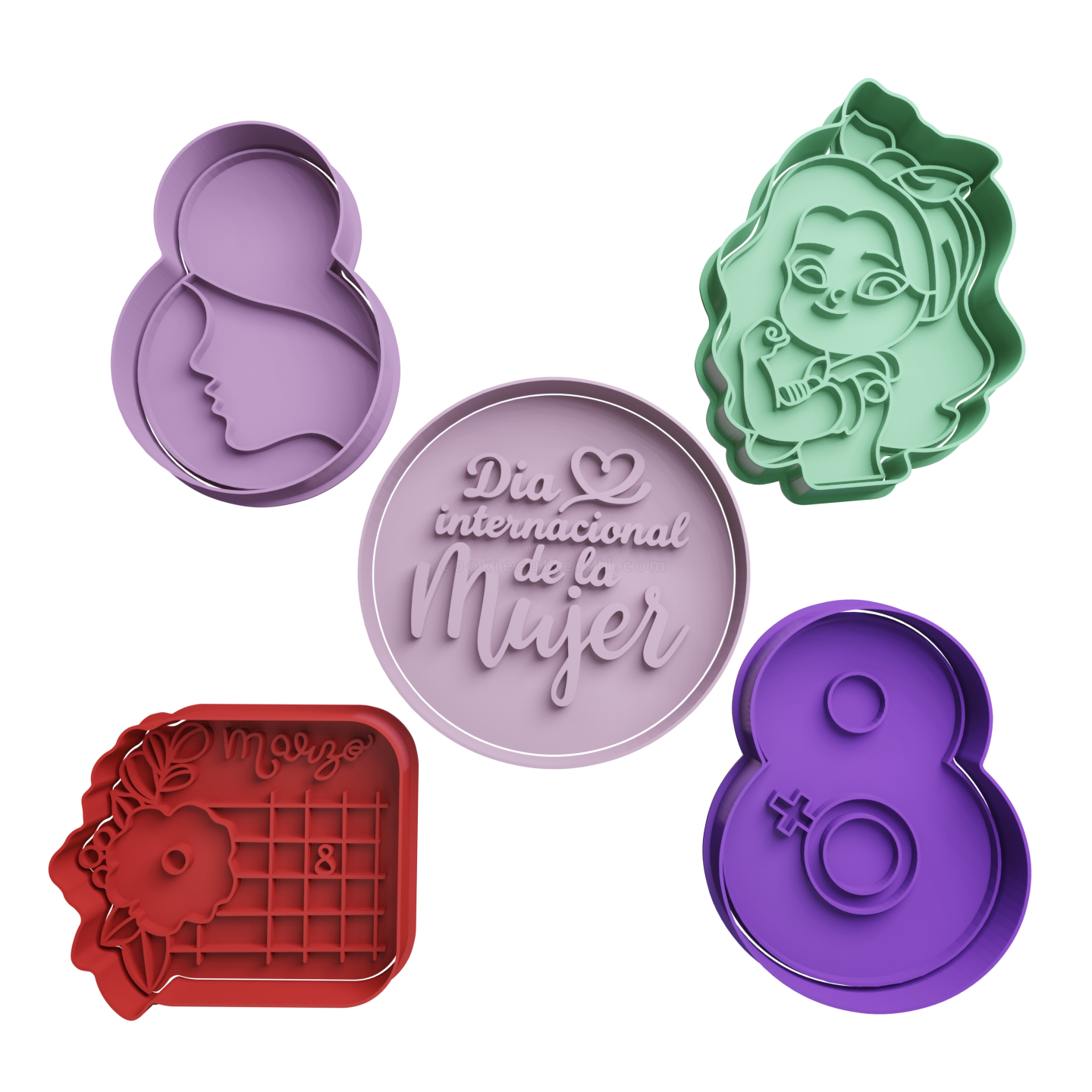 Set Dia Internacional De La Mujer Cortantes Para Galletitas 1 Cortantes Para Galletitas Set Dia Internacional De La Mujer Cortantes Para Galletitas