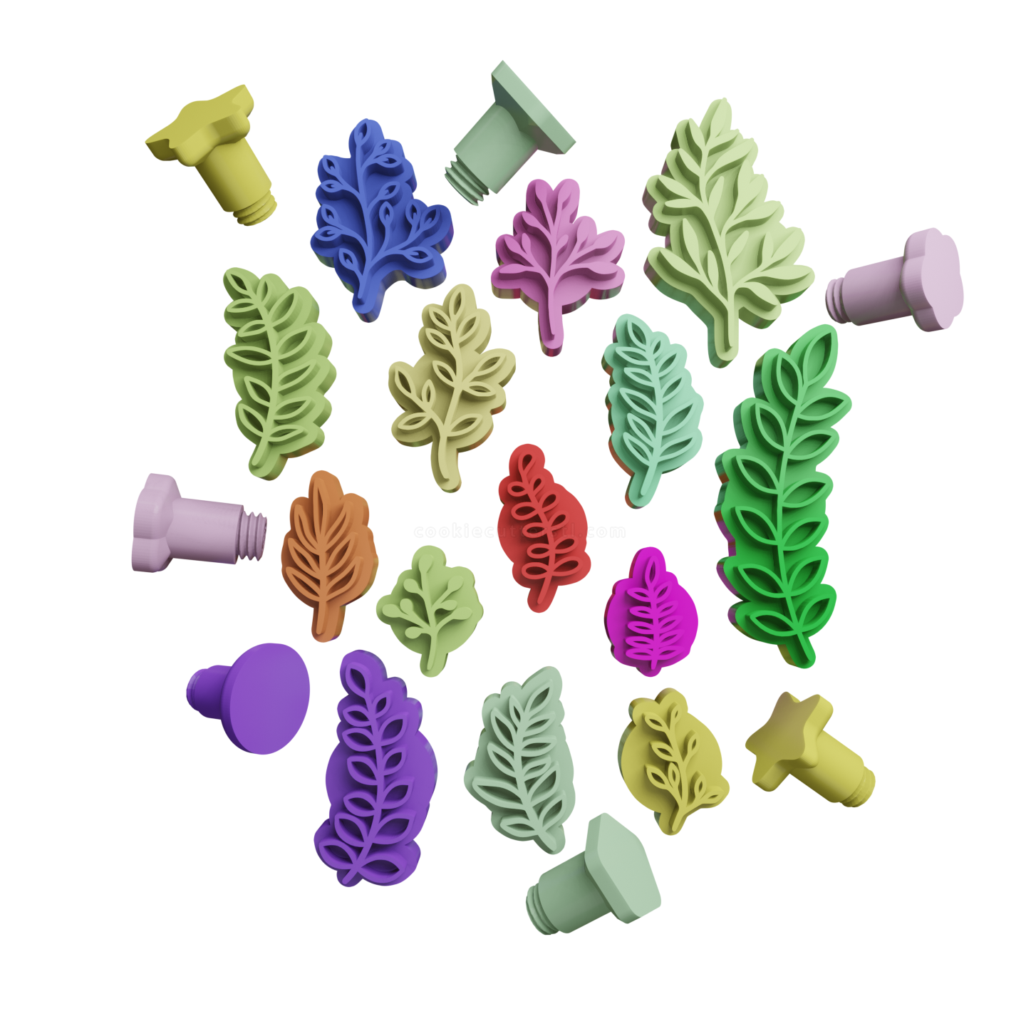 Set Sellos Plantas Para Ceramica, Galletitas, Mazapan y Mas x14 1 Cortantes Para Galletitas Set Sellos Plantas Para Ceramica, Galletitas, Mazapan y Mas x14
